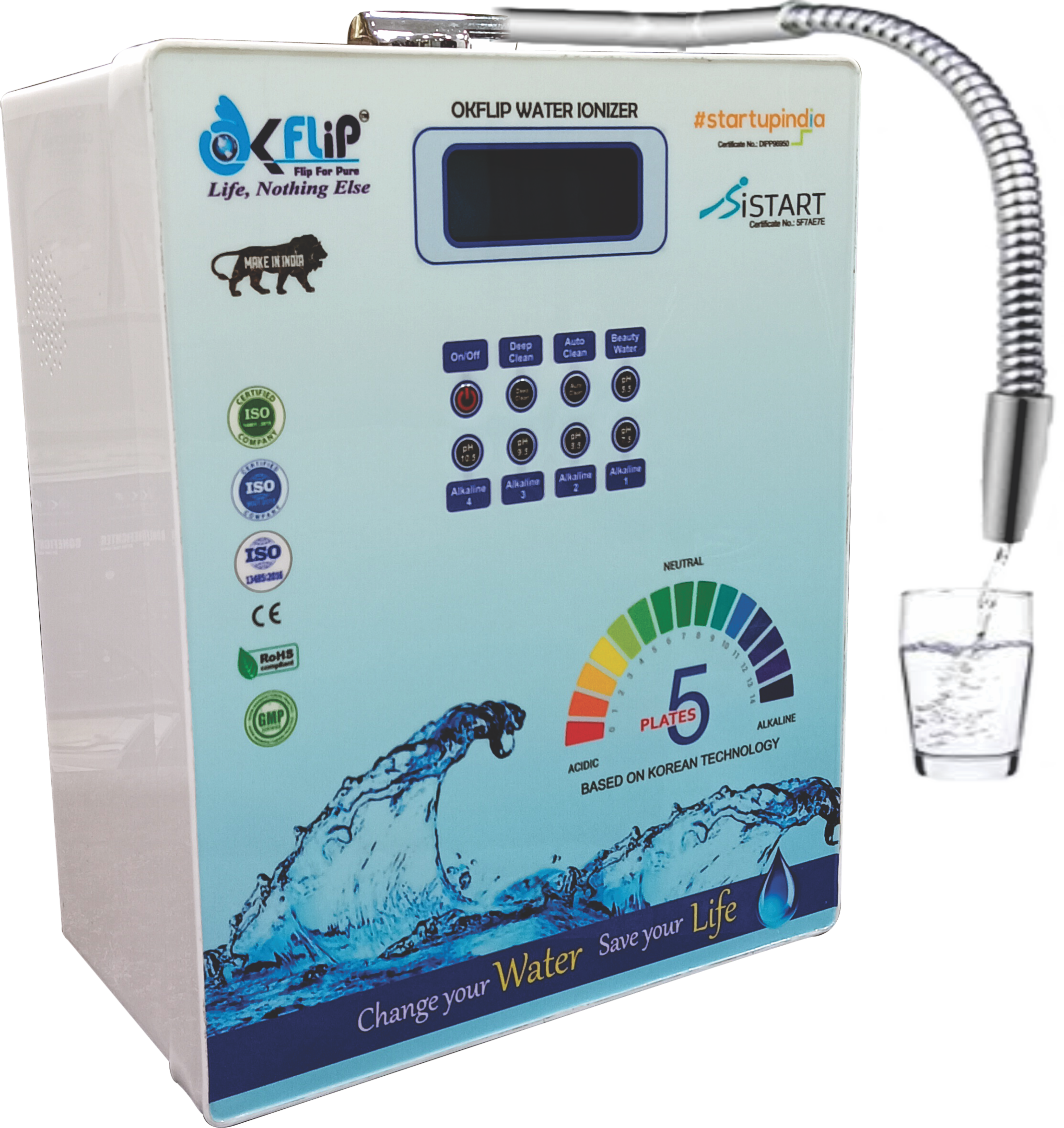ALKALINE OKFLIP IONIZER 5 PLATE(NEW MODEL)
